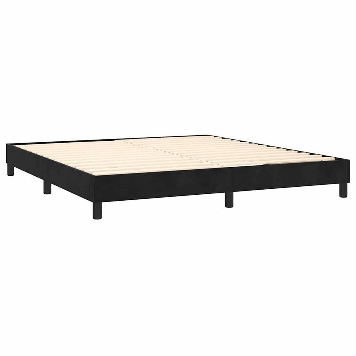 BOXSPRINGBETT 180/200 Cm Schwarz Samt - Schwarz, Textil (180/203cm) - vidaXL