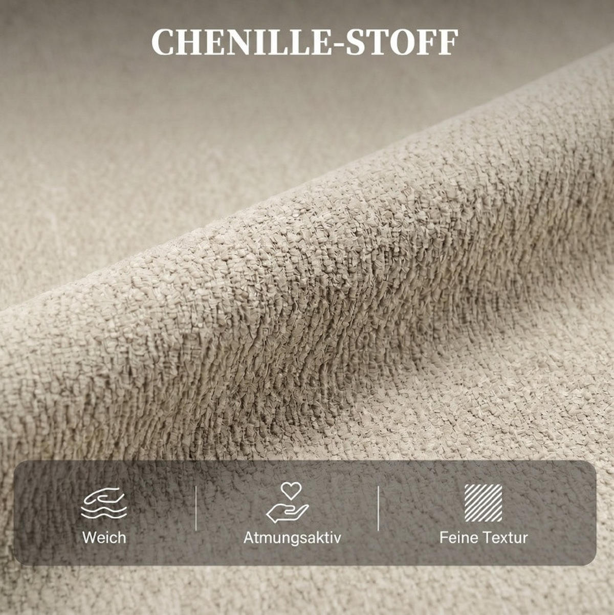 RELAXSESSEL in Cremeweiß 94x95x104 cm mit Dreh-, Wipp- und Liegefunktion - Creme, Textil (95/104/94cm) - IVMEU