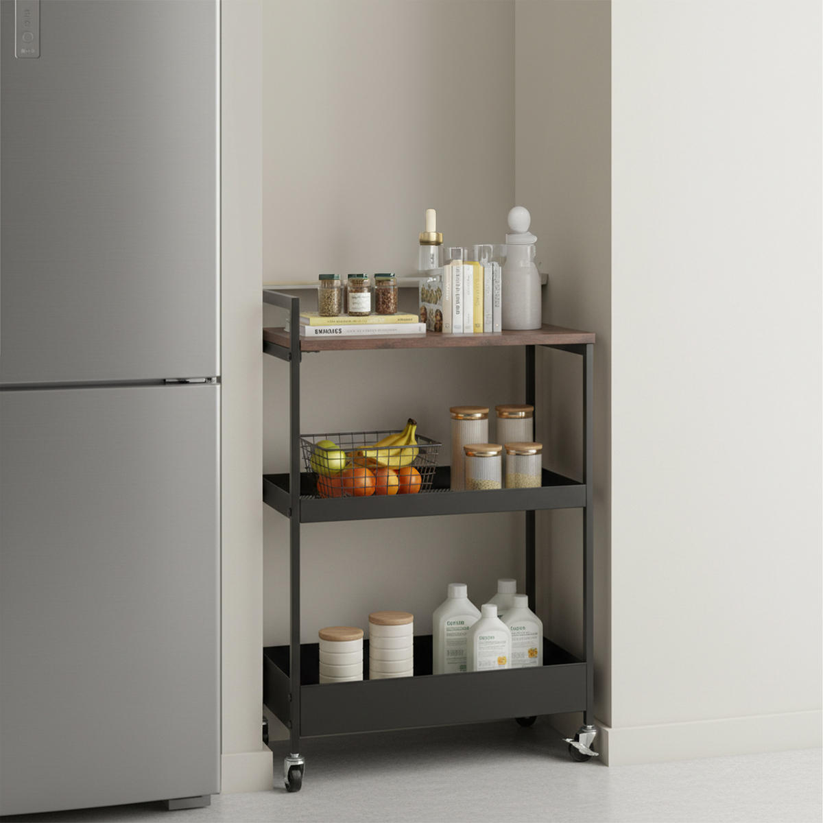 NISCHENWAGEN - Multicolor, Holzwerkstoff/Metall (20/70/50cm) - Relaxdays