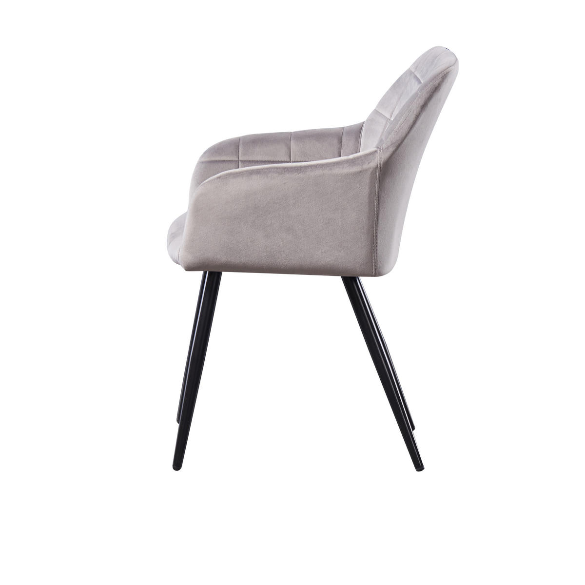 ESSZIMMERSTUHL Samt 6-teilig Hellgrau - Hellgrau, Metall (55/82/59cm) - Life Interiors