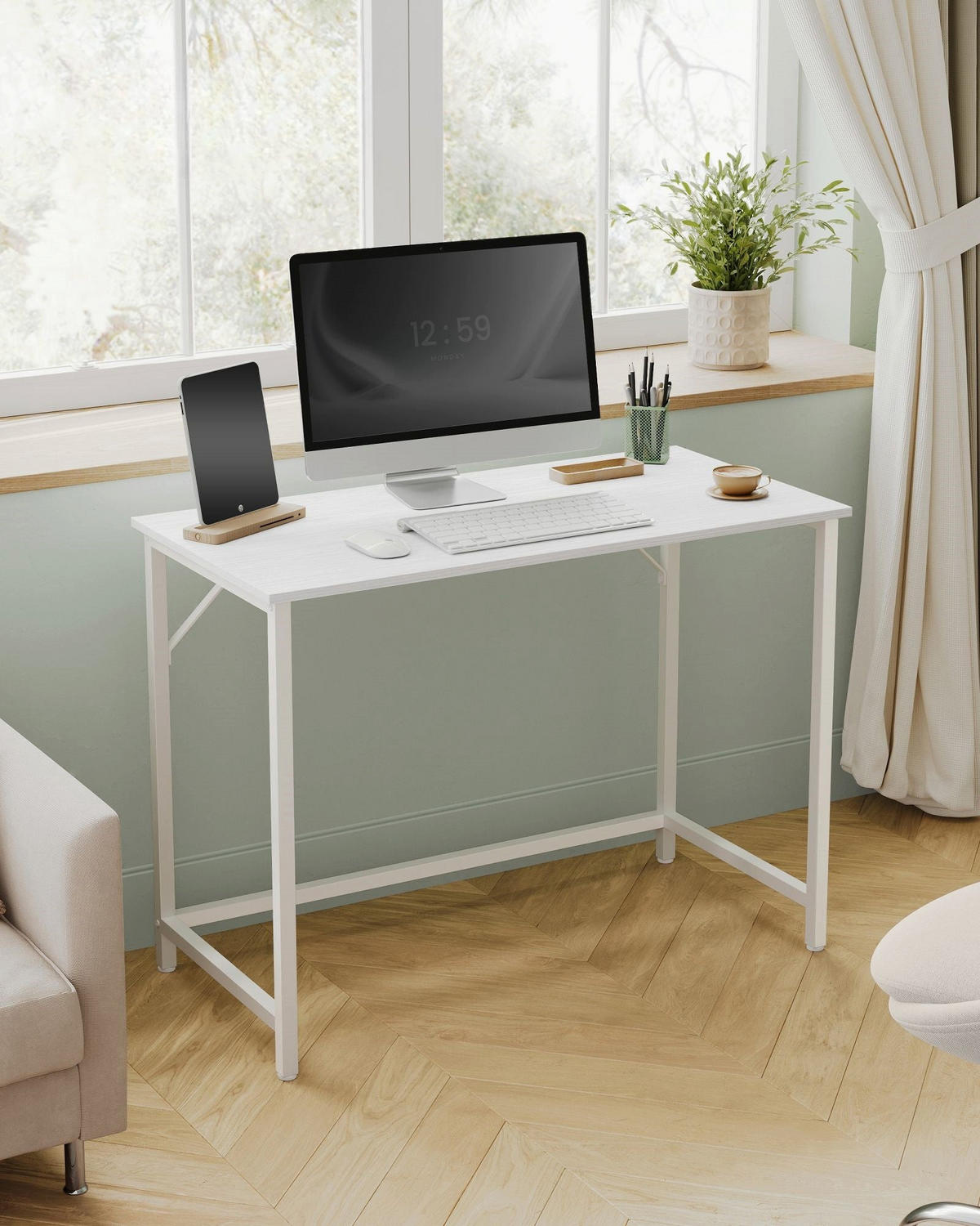 SCHREIBTISCH BEIRUT - Weiß, Holzwerkstoff (50/100/76cm) - Hansiro