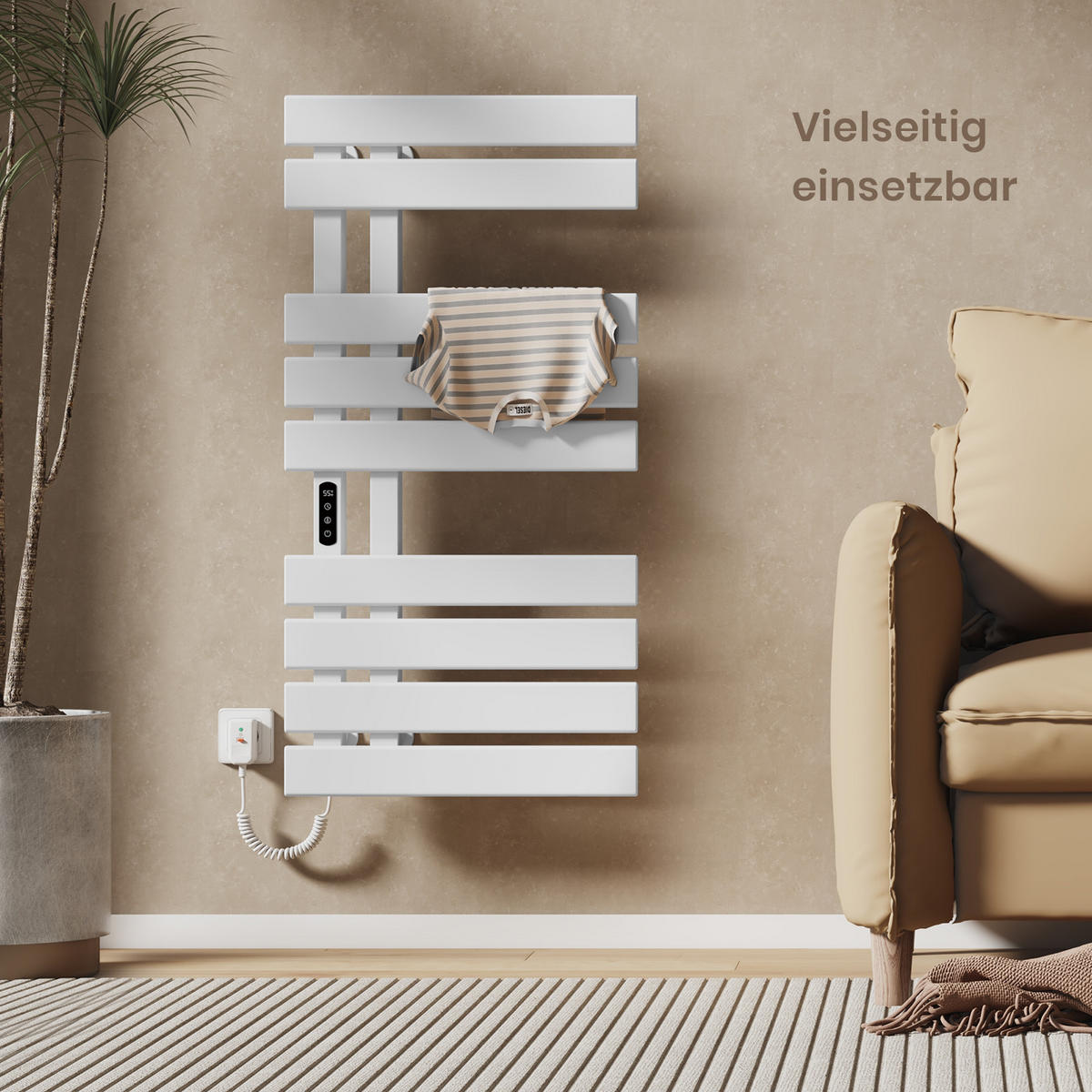 HEIZKÖRPER Elektrisch WLAN Thermostat Weiß - Weiß, Metall (50/100/11cm) - EMKE