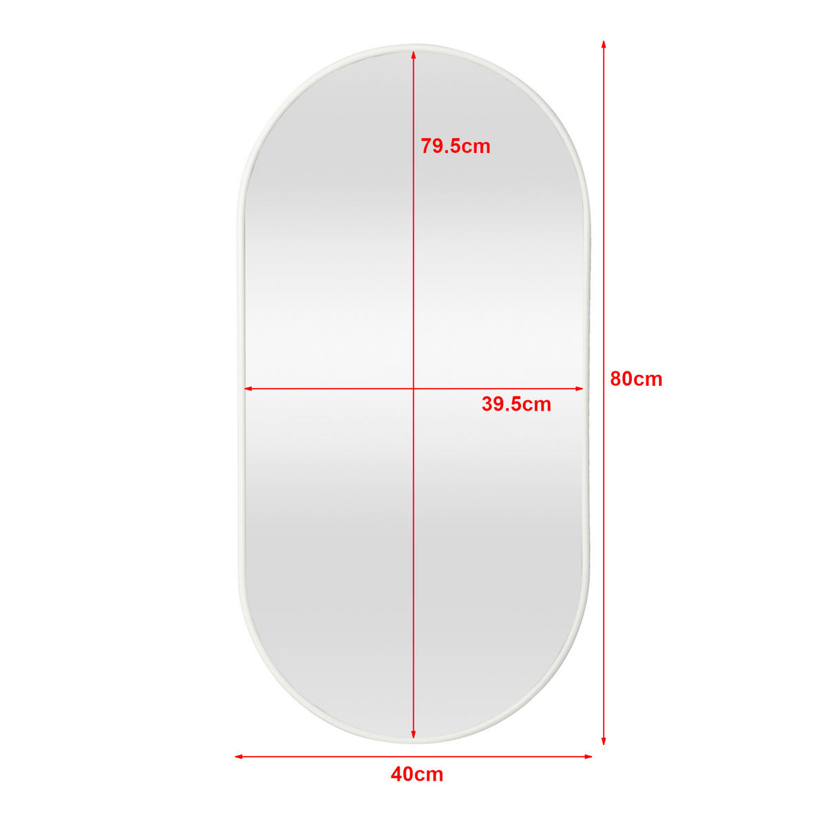WANDSPIEGEL Picciano - Weiß, Glas/Metall (40/2.8/80cm) - [en.casa]
