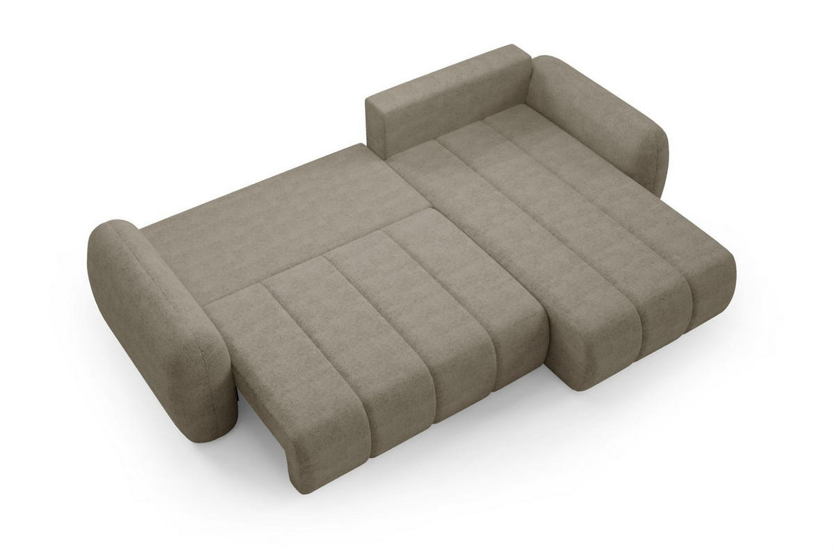 ECKSOFA Caria Mit Schlaffunktion - Beige, Holzwerkstoff/Textil (304/190cm) - Fun Möbel