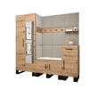 GARDEROBEN-SET 196/200/45,6 - Creme/Schwarz, Holz/Kunststoff (200/196/45.6cm) - Abiks Möbel