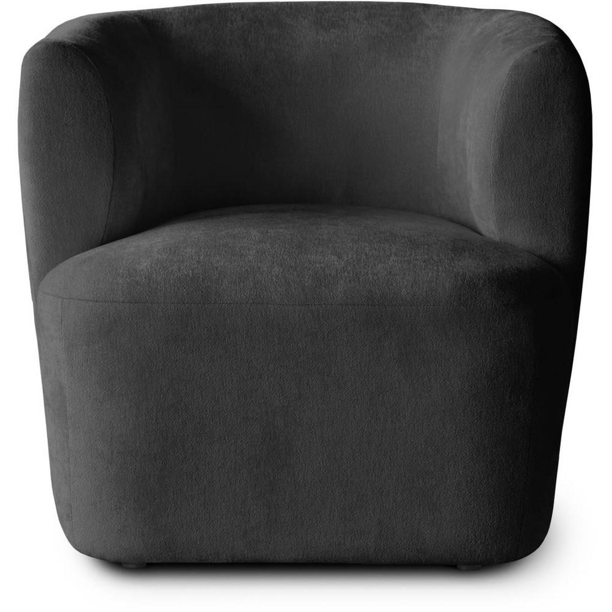SESSEL Nori schwarz velour - Schwarz, Kunststoff/Textil (75/68/72cm) - Beautysofa