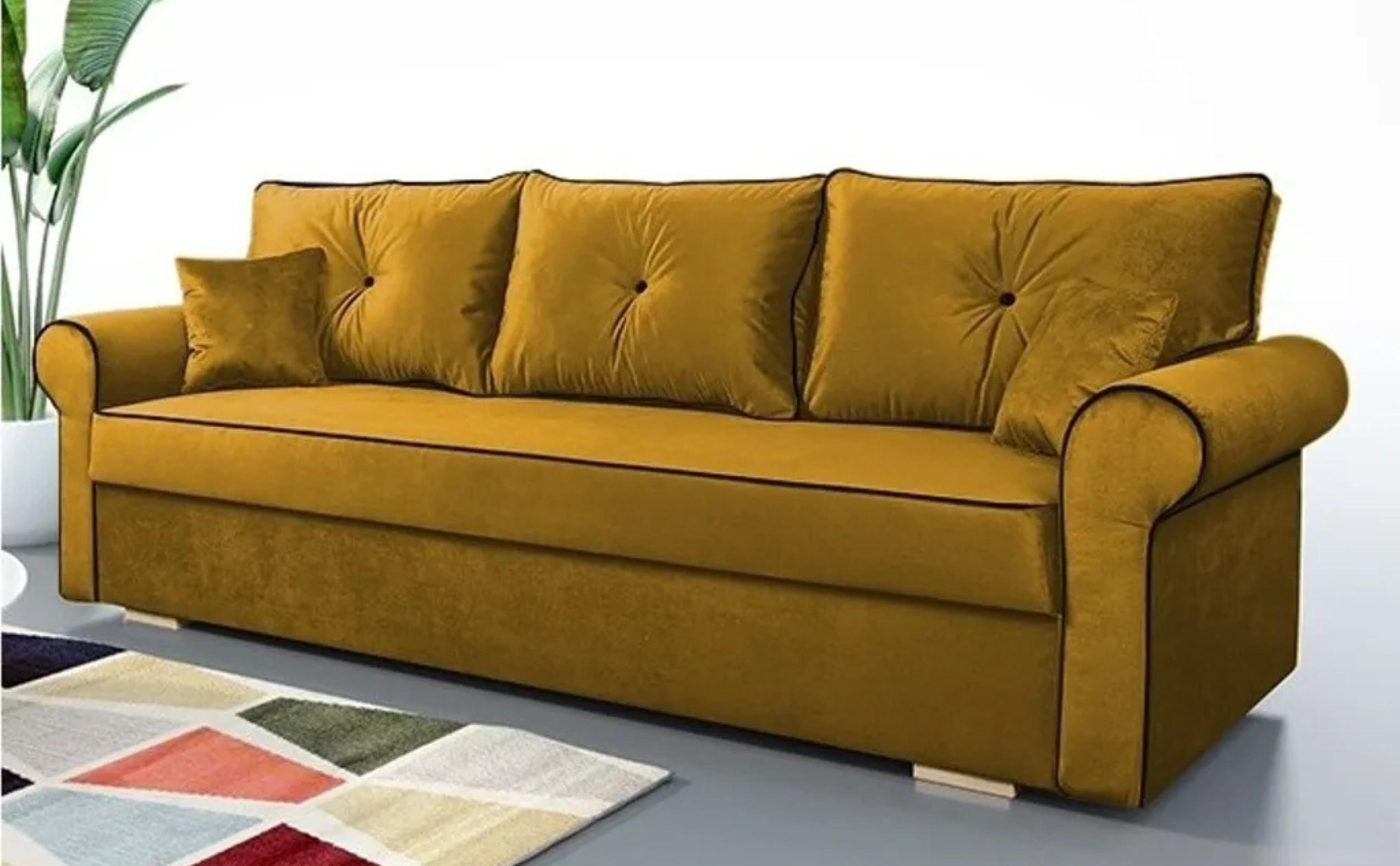 SOFA Muskat Gelb TOP Mit Schlaffunktion - Gelb, Textil (237/76/85cm) - Sepro Meble