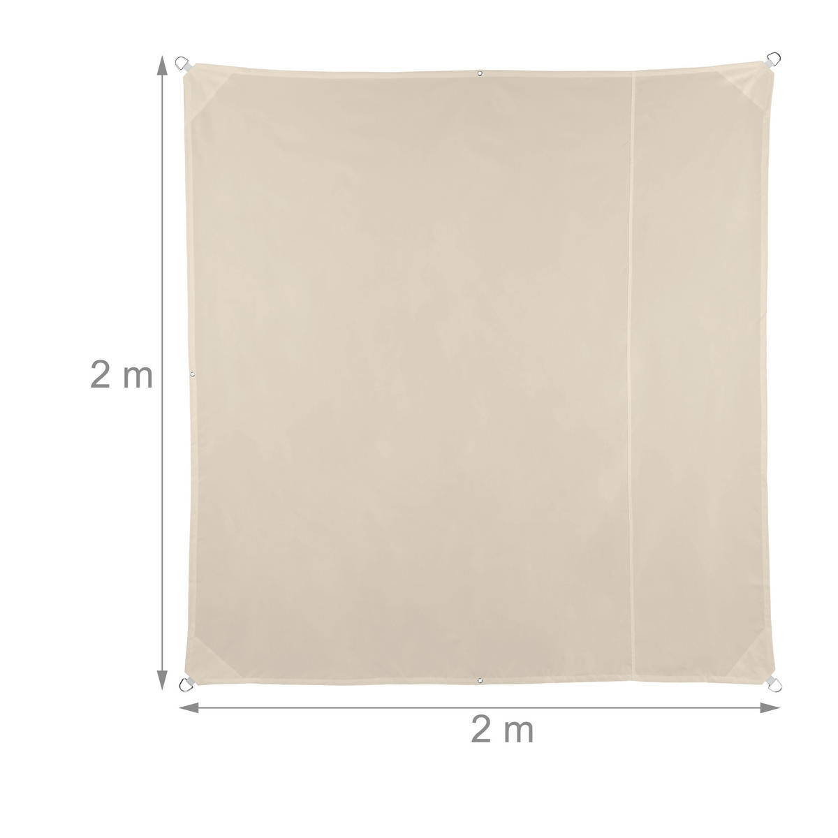 SONNENSEGEL - Beige, Textil/Metall (200/200cm) - Relaxdays