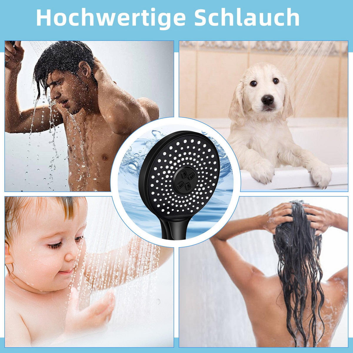 DUSCHKOPF DuschPurVitality - Schwarz, Kunststoff (4/26/12.5cm) - Nettlife