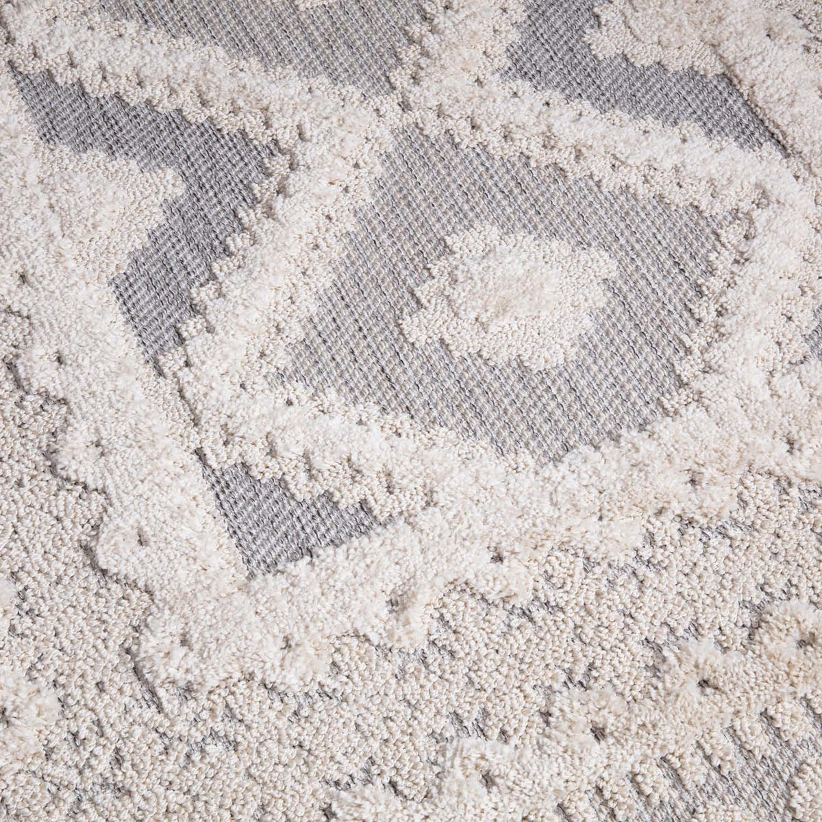 KURZFLOR-TEPPICH Valencia 730 Creme/ Graublau 160x230 cm - Creme, Textil (160/230cm) - carpet city