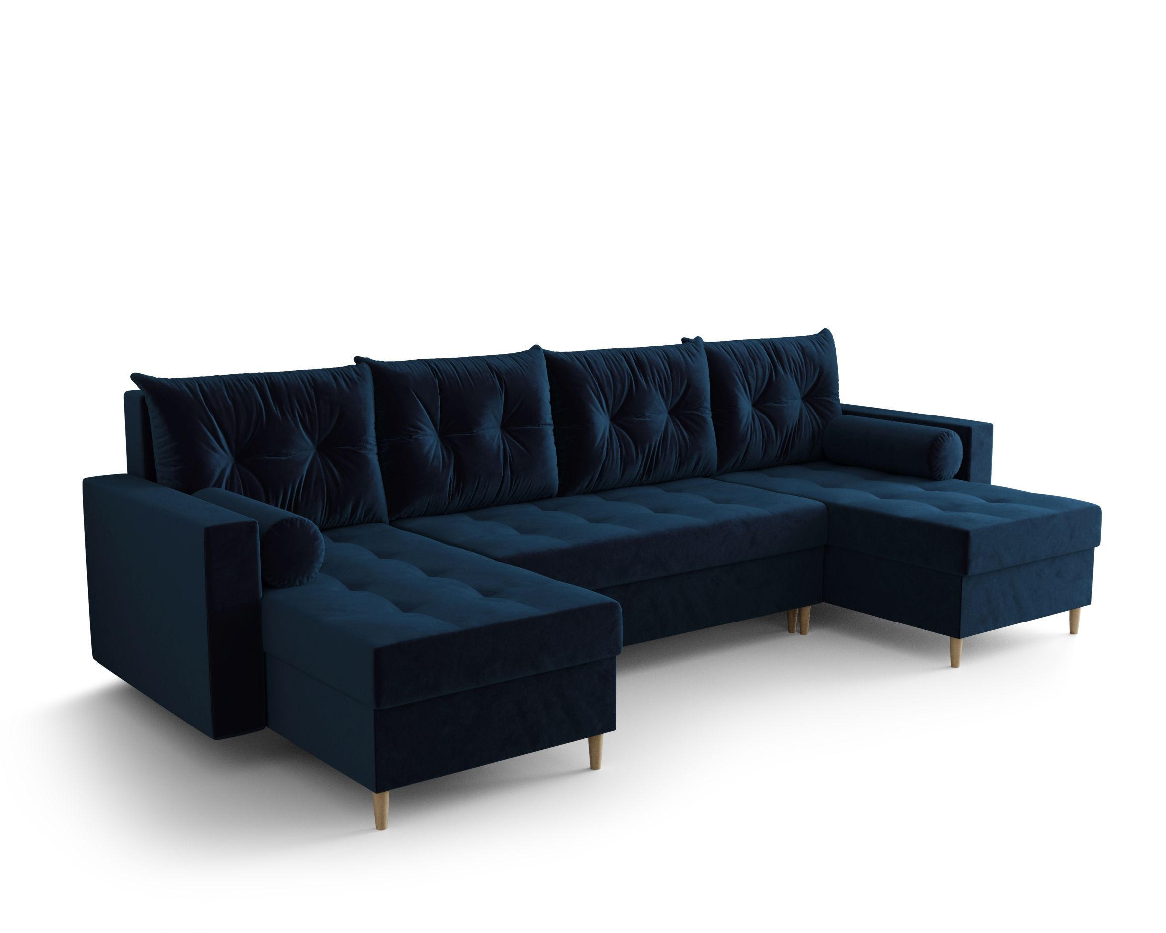 ECKSOFA SKANDI U Itaka 11 mit Schlaffunktion - Dunkelblau, Textil (300/88/145cm) - Bedante