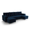 ECKSOFA SKANDI U Itaka 11 mit Schlaffunktion - Dunkelblau, Textil (300/88/145cm) - Bedante