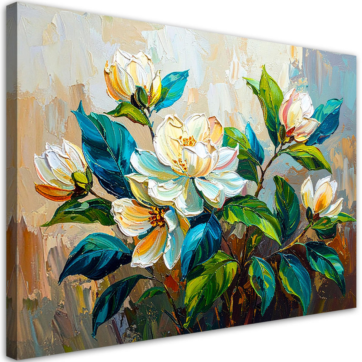 LEINWANDBILD Blumenstrauß Grün Farbe 120x80cm - Grün, Textil (120/80cm) - Feeby