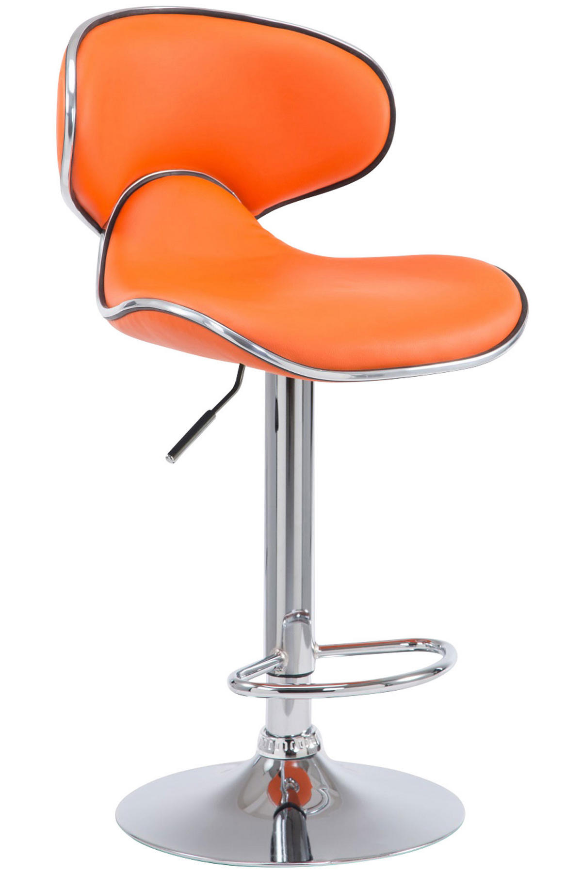 BARHOCKER Famir Kunstleder Orange Silber - Orange, Leder (46/88/49cm) - DELUKE