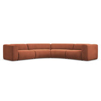 ECKSOFA Chenille Stoff Orange - Terracotta/Schwarz, Kunststoff/Textil (318/318cm) - Makamii
