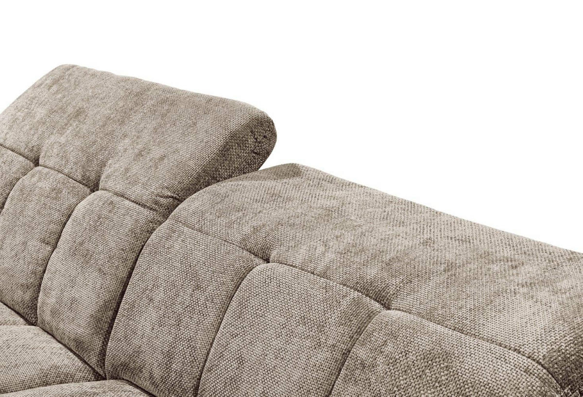 ECKSCHLAFSOFA mit elektronische Sitztiefenverstellung - Taupe/Schwarz, Holz/Kunststoff (297/170cm) - ed exciting design
