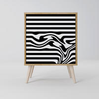 SIDEBOARD SPECTRA SHOWCASE, Eichefarben, 57,5x42x77,5 cm, Schräge Buchenholzfüße - Eichefarben/Buchefarben, Holzwerkstoff/Buchenholz (57.5/77.5/42cm) - SpaceRebels