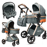 BUGGY Kombikinderwagen 2-in-1 klappbar mit wendbarem Sitz und All-Terrain Federung - Grau, Metall (80/62/106cm) - Raelunyi