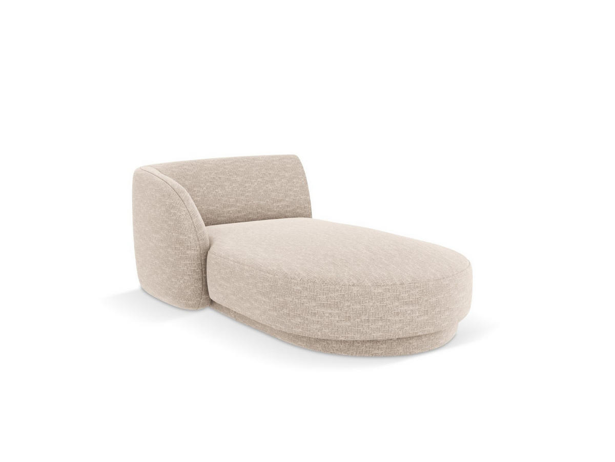 CHAISELONGUE links Miley aus Chenille-Stoff beige - Beige, Textil (90/70/156cm) - Micadoni