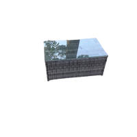 GARTENCOUCHTISCH Polyrattan Grau - Dunkelgrau, Glas/Kunststoff (85/50/37cm) - Fimous