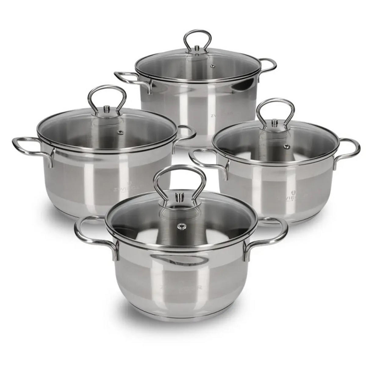 KOCHTOPFSET Rocca Silber 31/26/26 cm Metall - Silberfarben, Metall - Mondex