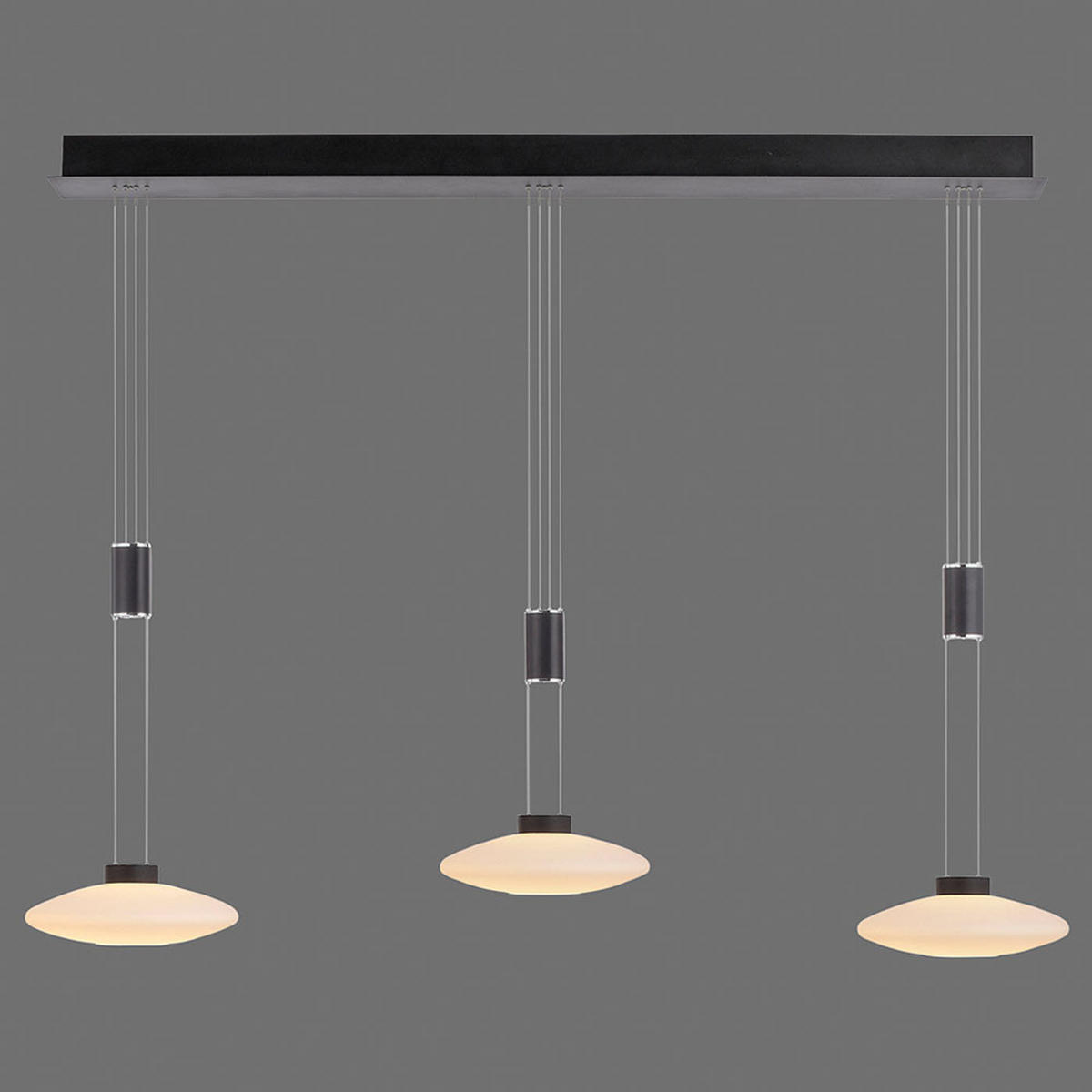 LED HÄNGELEUCHTE Metall Glas Schwarz - Schwarz, Glas (116/23/200cm)