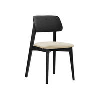 WOHNZIMMER STUHL KT63, Holzfarbe: Schwarz - Schwarz/Naturfarben, Holz/Textil (47/80/49cm) - MIRJAN24