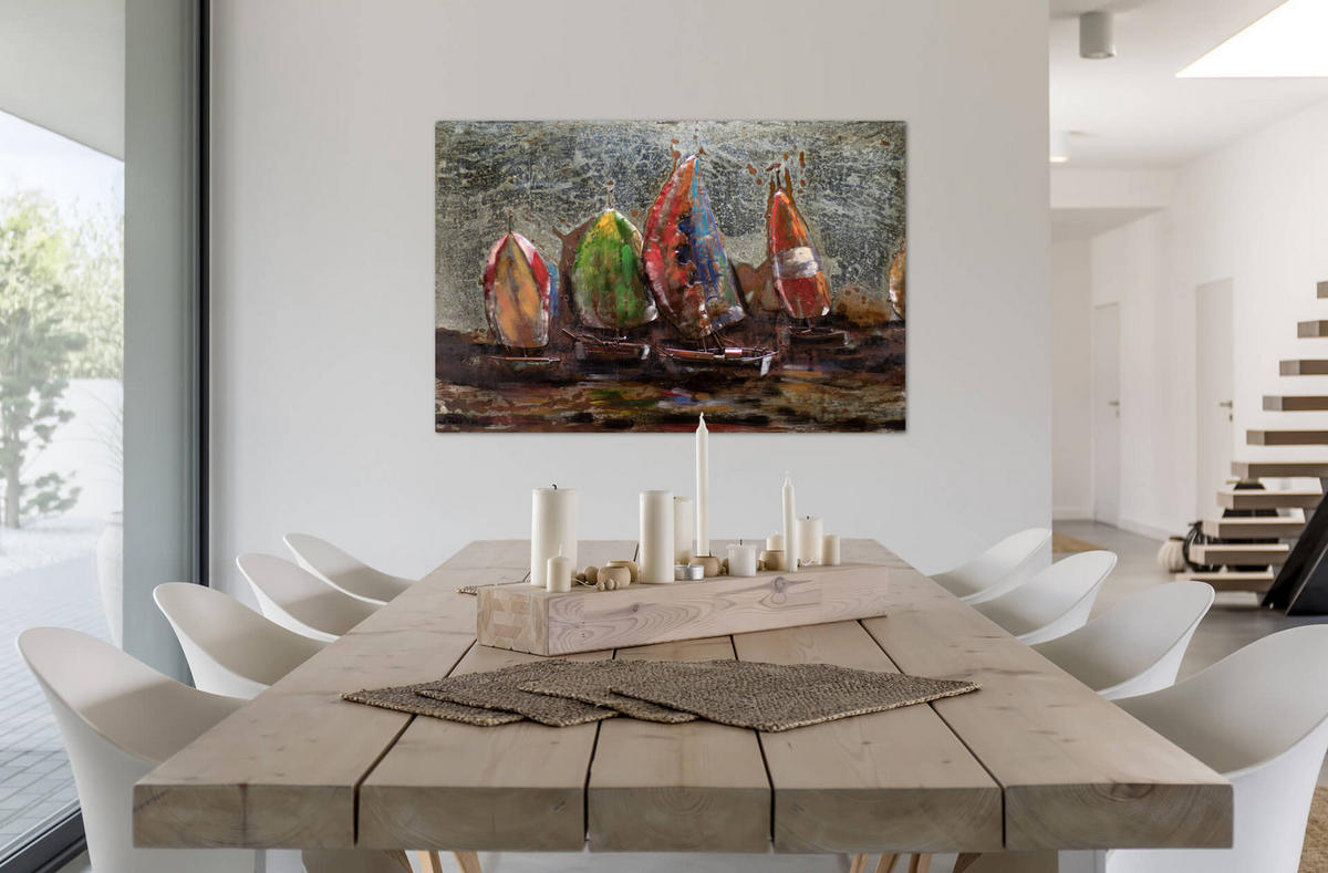 METALLBILD Bunt 100/70 cm - Multicolor, Metall (4.6/70cm) - KUNSTLOFT