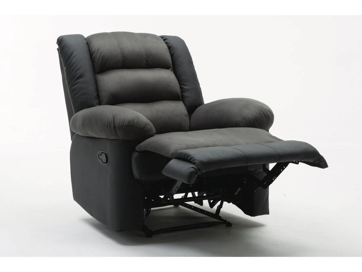 RELAXSESSEL Buckingham Schwarz/Dunkelgrau - Dunkelgrau/Schwarz, Leder/Kunststoff (85/100/93cm) - Habitat Garten