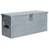 ALUMINIUMBOX mit Deckel Metallkiste 76,5x26,5x33 cm Silber - Silberfarben, Metall (76.5/33/26.5cm) - DELUKE