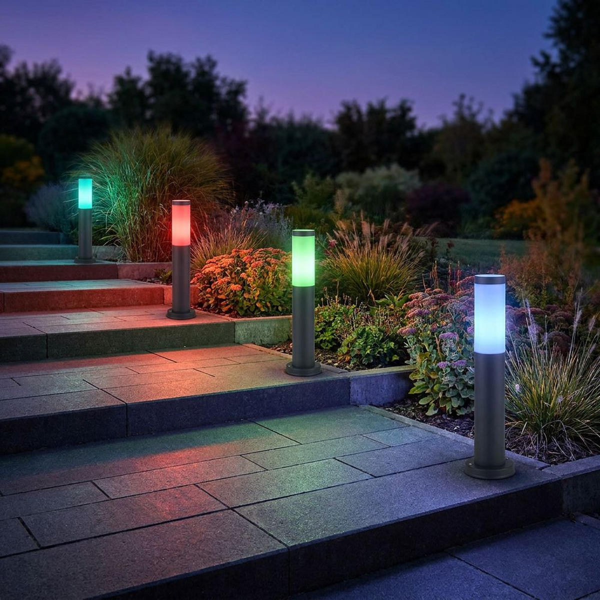 LED AUSSENLEUCHTE BOSTON Edelstahl Anthrazit - Anthrazit, Kunststoff (7.6/7.6/45cm)
