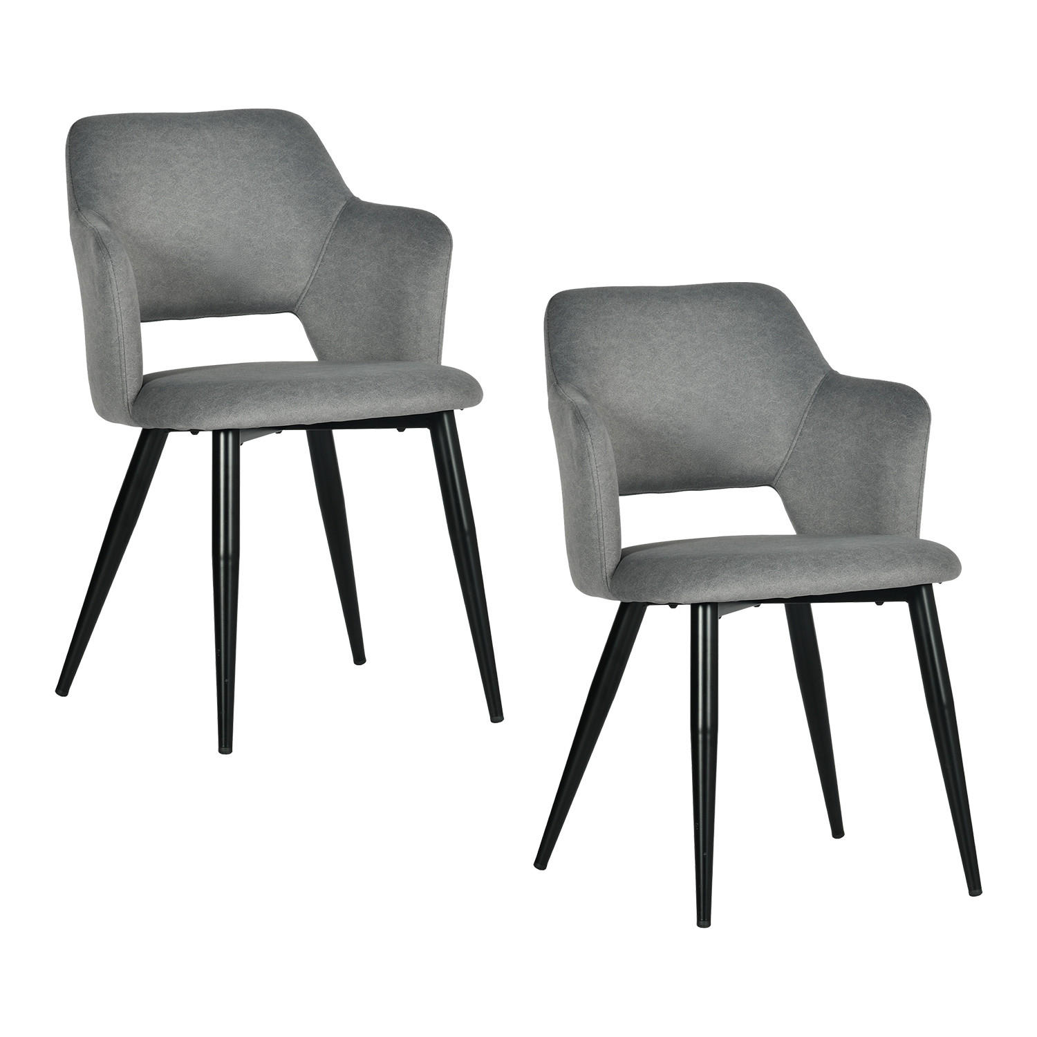 ESSZIMMERSTUHL 2er Set Haustierfreundlich in Grau - Grau, Textil (63/78.5/55cm) - Meubles Cosy