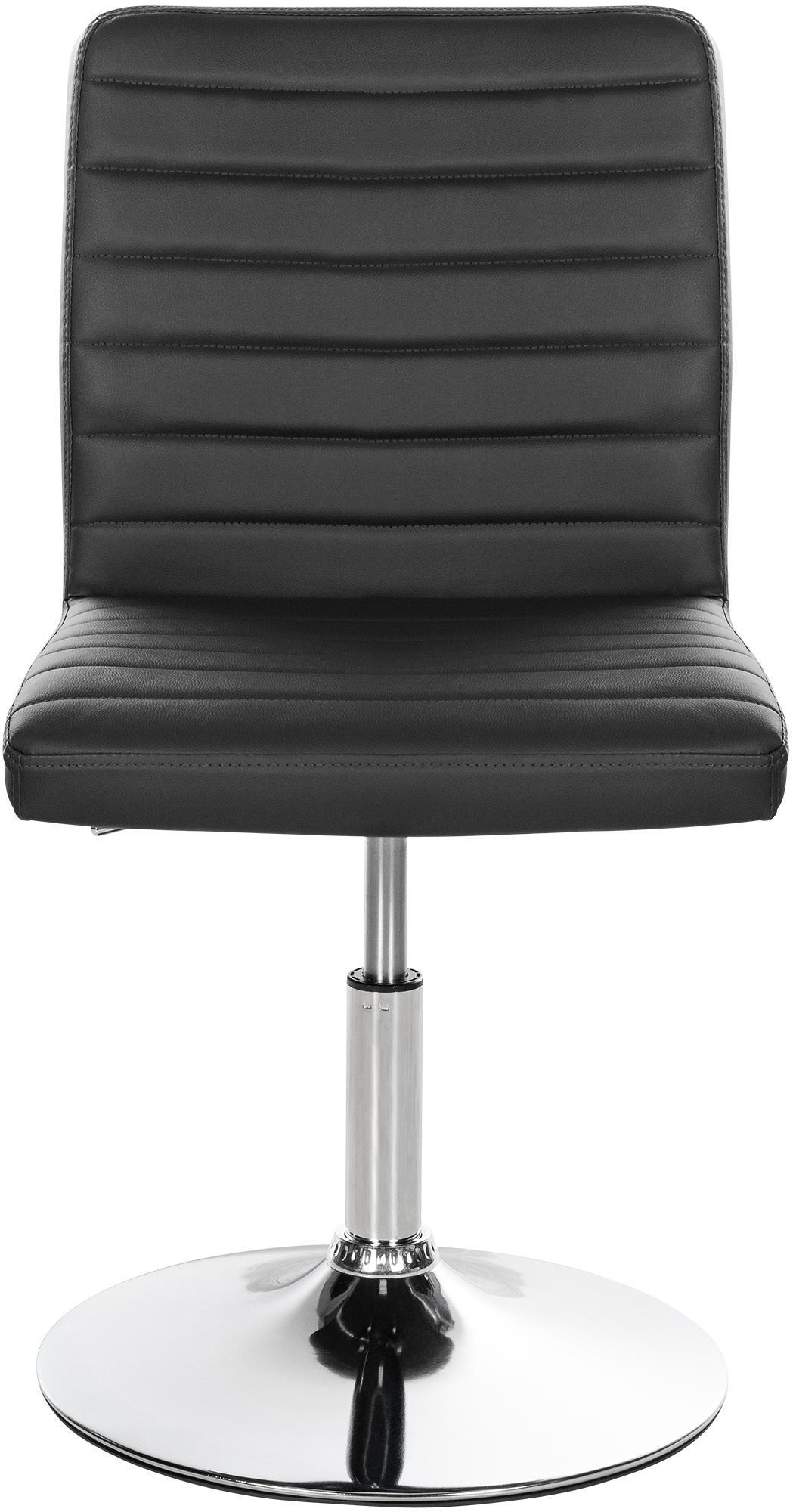 DREHSTUHL 2er Set Lederlook schwarz - Chromfarben/Schwarz, Textil/Metall (44/81/60cm) - CLP