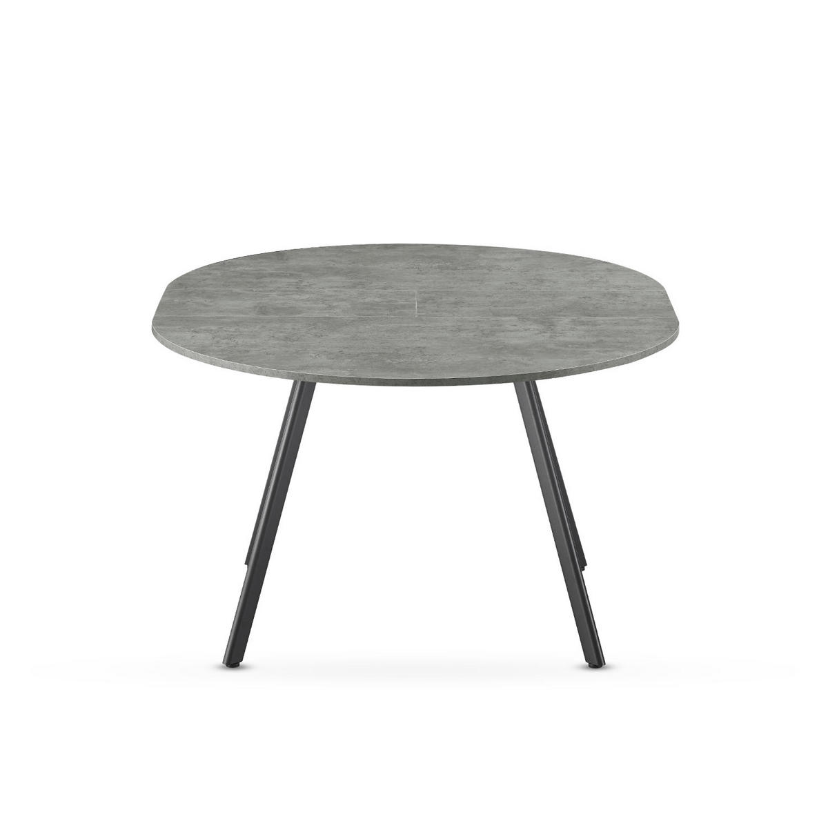 ESSTISCH TILL 120-150/120/76 cm Rund Beton - Schwarz/Grau, Holzwerkstoff (120/120/76cm) - B&D Home