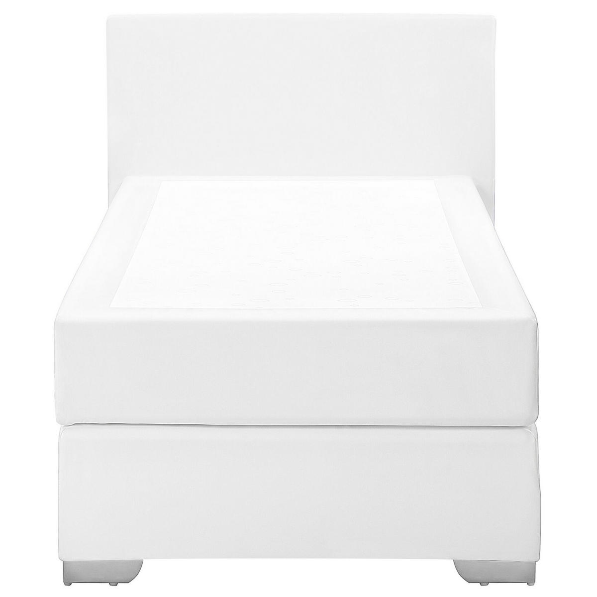 BOXSPRINGBETT 90/200cm Weiß President - Weiß, Kunststoff/Textil (90/200cm) - Beliani