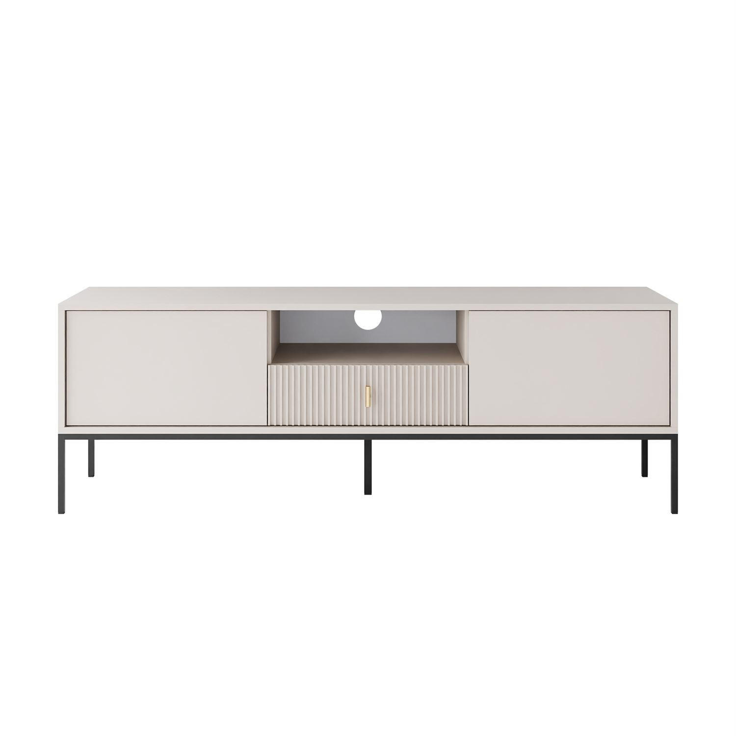 TV-ELEMENT MIDNIGHT mit Schubladen auf Gestell kaschmir - Kaschmir/Schwarz, Holzwerkstoff (154.5/52.5/39cm) - Lookway