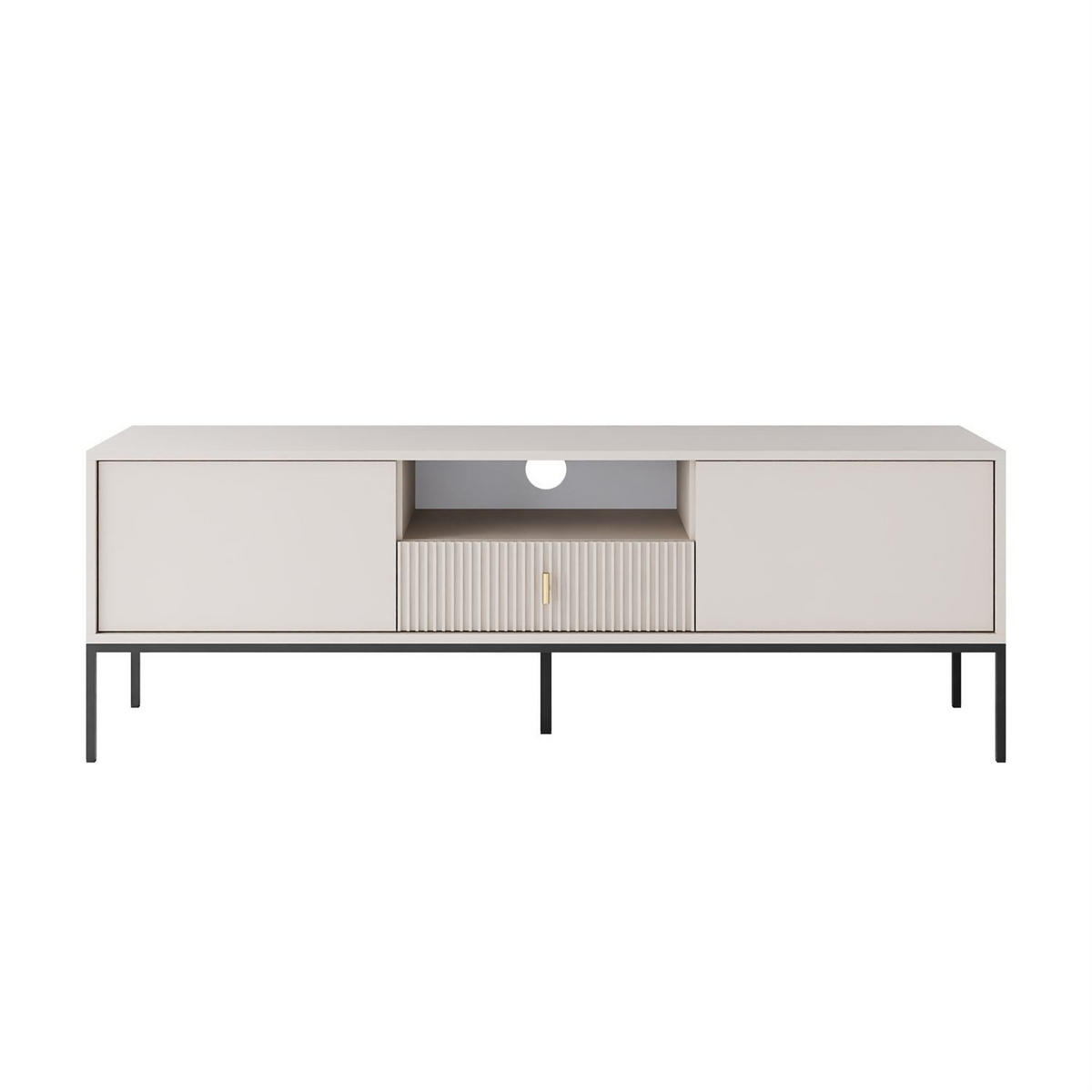 TV-ELEMENT MIDNIGHT mit Schubladen auf Gestell kaschmir - Kaschmir/Schwarz, Holzwerkstoff (154.5/52.5/39cm) - Lookway