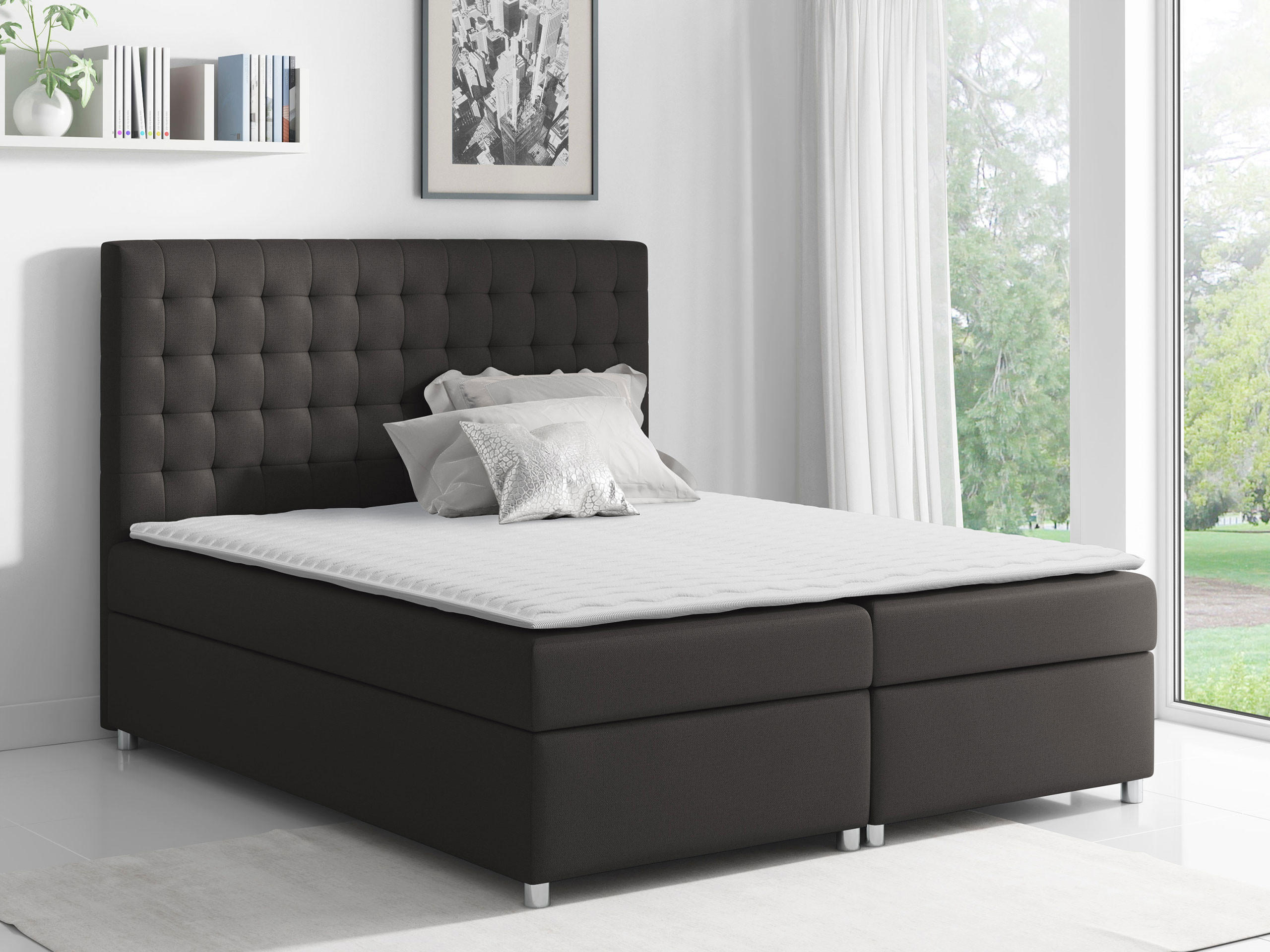 BOXBETT Asti - Schwarz, Holz (200/200cm) - MIRJAN24