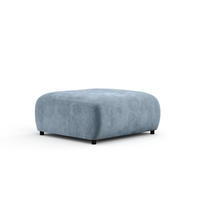 POUF S Zanzibar Blau Grau Samtstoff - Blaugrau/Schwarz, Holz/Holzwerkstoff (88/37/88cm) - Maison de Reve