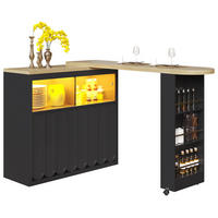 BARTISCH DE-38350 135/205 cm ausziehbar mit LED-Beleuchtung Schwarz - Schwarz, Holzwerkstoff (39/135/100cm) - ComfortXL