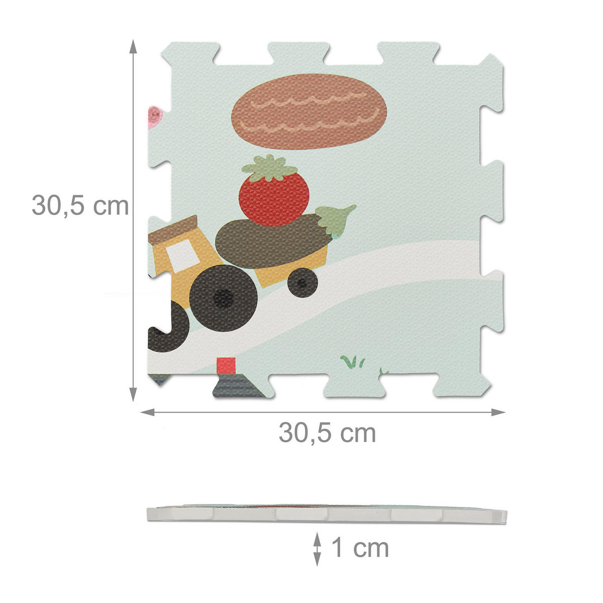 21-DIELNA farmárska podložka - viacfarebná, plast (89.5/89.5cm) - Relaxdays