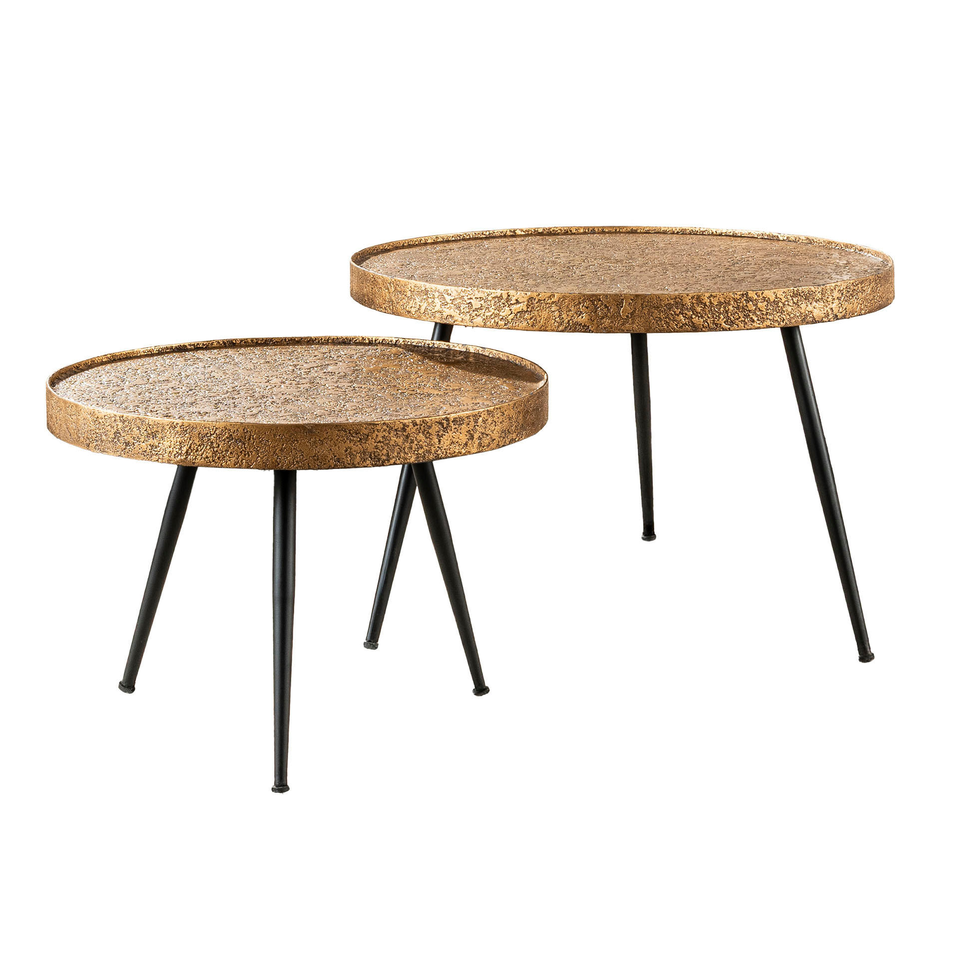 COUCHTISCH Metar Gold 74/74/50 cm 2er-Set - Goldfarben, Metall (74/74/50cm) - Hoyz Collection