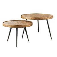 COUCHTISCH Metar Gold 74/74/50 cm 2er-Set - Goldfarben, Metall (74/74/50cm) - Hoyz Collection