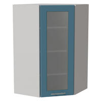 ECKHÄNGESCHRANK Bari W4S/10/60 RAL 5024 pastellblau (K5) / Weiß 60 / 60 / 96cm - Blau/Weiß, Holz/Holzwerkstoff (60/96/60cm) - Feldmann-Wohnen