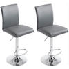 BARHOCKER 2er Set Birid Kunstleder Grau - Grau, Leder/Metall (38.5/94.5/47cm) - DELUKE
