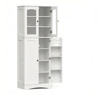 HIGHBOARD DE-38828 60/40/162 cm Acrylvitrinen und 6 Türregale Weiß - Weiß, Holzwerkstoff (60/162/40cm) - ComfortXL