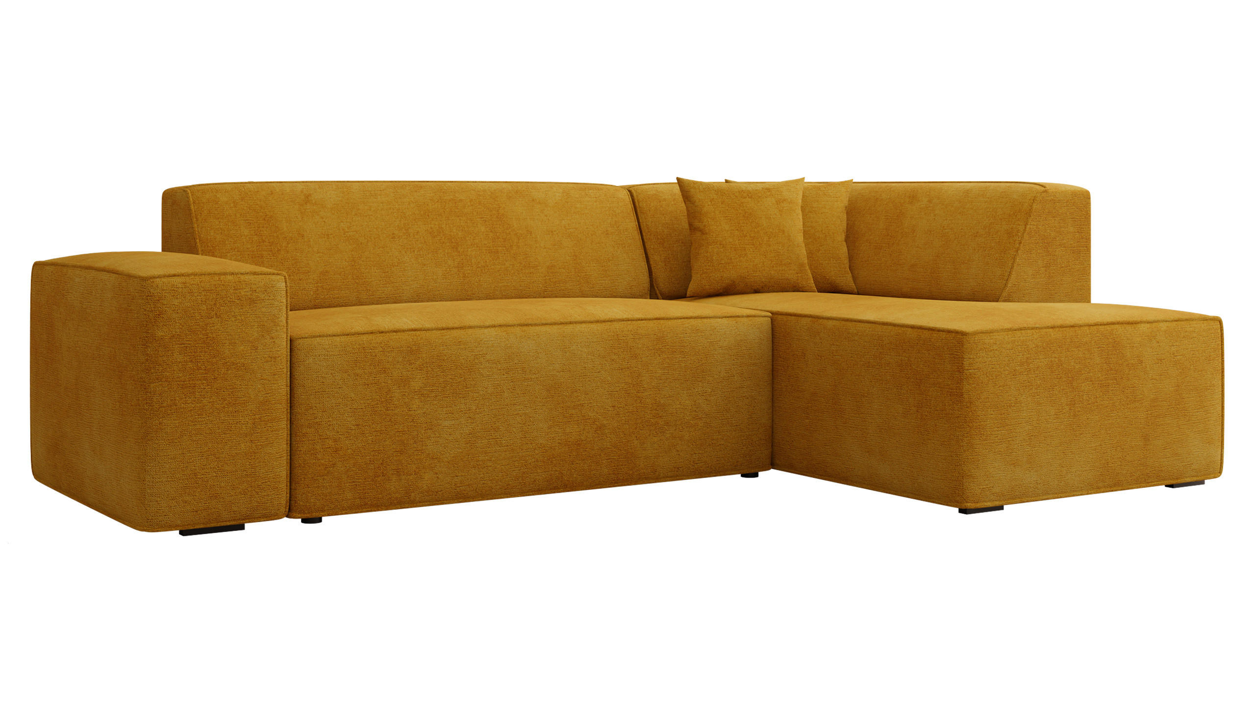 ECKSOFA Lordin, Seite: Rechts - Currygelb, Holz/Textil (267/205cm) - MIRJAN24