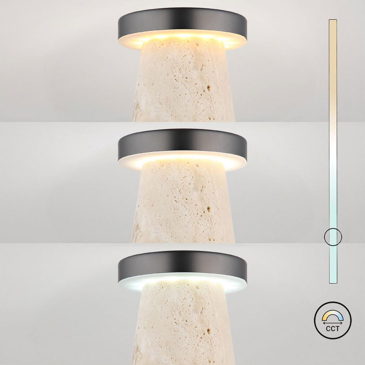 LED TISCHLEUCHTE Travertin Weiß - Grau, Metall (9/9/16cm) - Globo Lighting