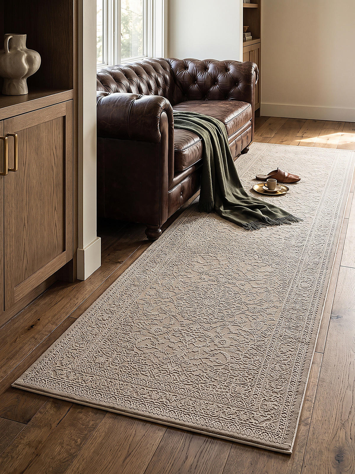 TEPPICHLÄUFER Uni KASOS Polyester Beige 80 x 150 cm - Beige, Textil (80/150cm) - KADIMA DESIGN