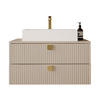 BADMÖBEL-SET Gariano 01 - Sandfarben/Goldfarben, Holzwerkstoff/Kunststoff (80/42/46cm) - MIRJAN24